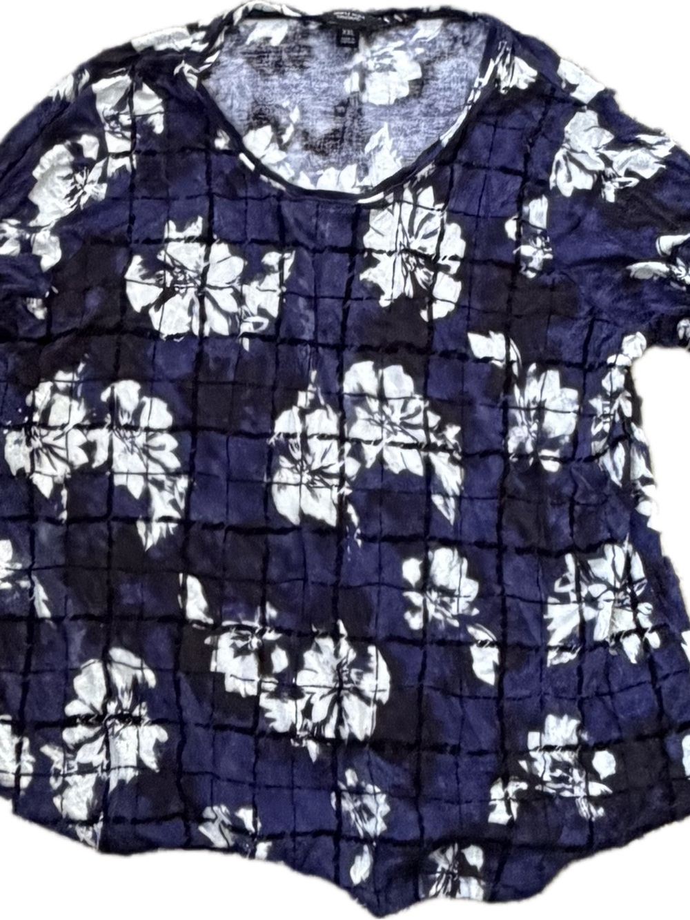 Blue Floral Long-Sleeve Women’s Top